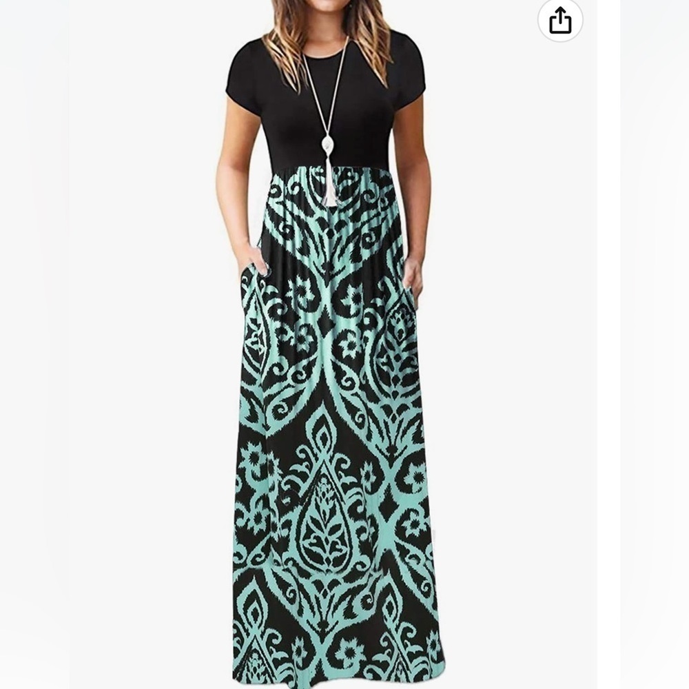 Zattcas short sleeve casual maxi dress Size Small